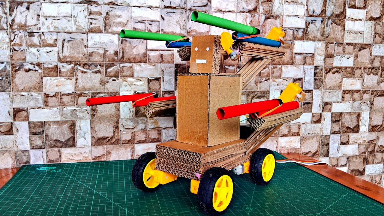 How to make a Four Blaster Movable Robot || The Universal Maker ...