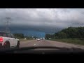 Driving through a nice thunderstorm.