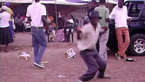 Drunk guy dancing at wedding in South Africa
