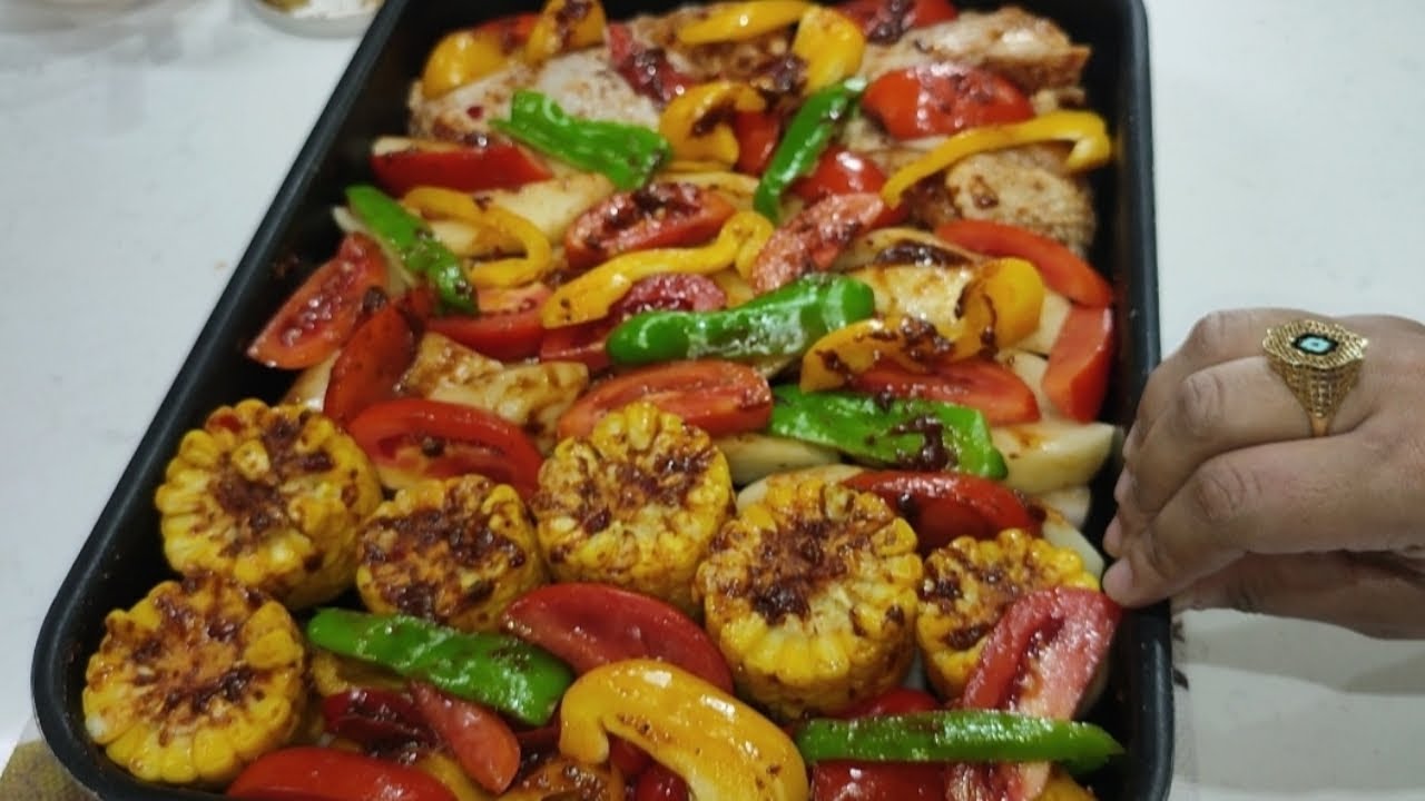 عزومة على أكل المطاعم صنية فراخ بالسويت كورن بتتبيلة لذيذة بطريقة سهله وسريعه