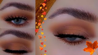 مكياج بني و برتقالي خفيف لمناسبات فصل الخريف و الشتاء/Orange Eye Makeup Tutorial/#trend