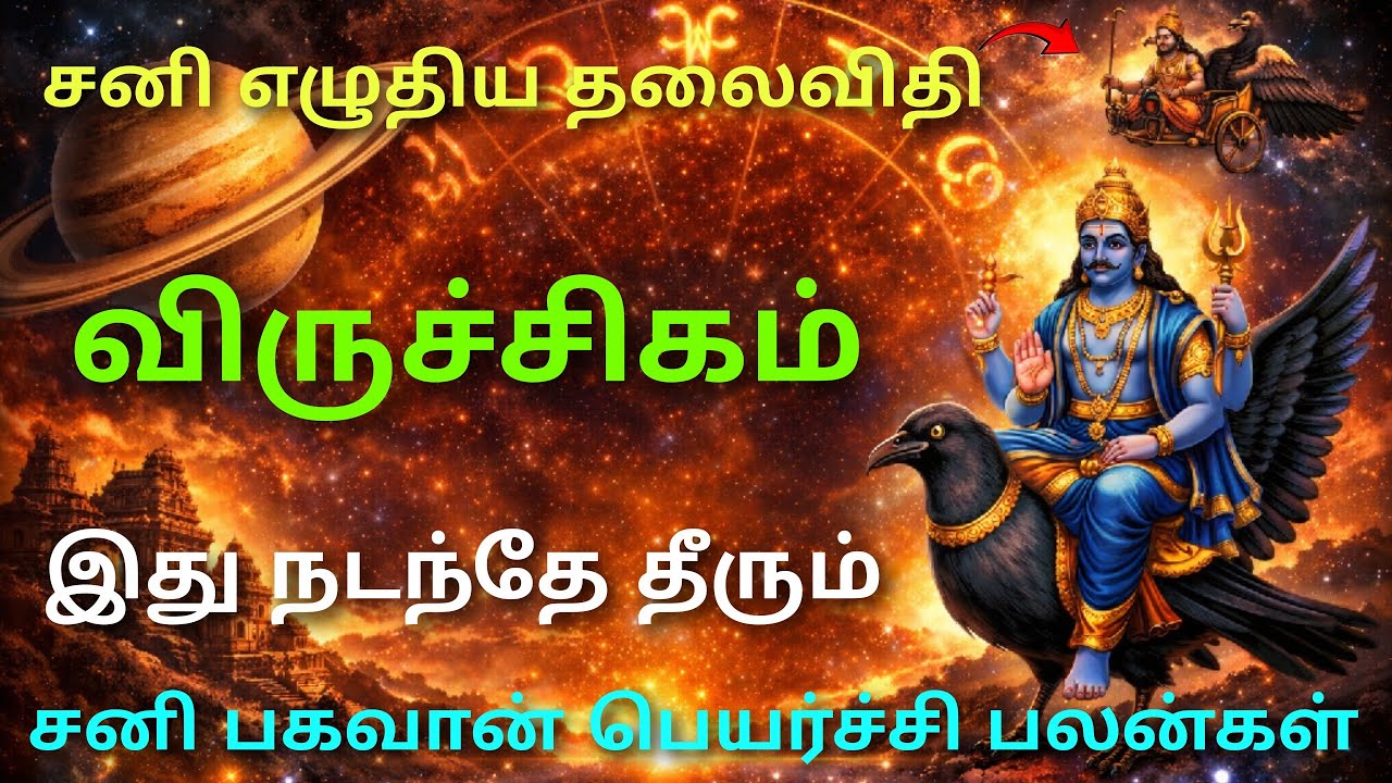 சனி பெயர்ச்சி பலன் 2026 விருச்சிகம் sani peyarchi 2026 to 2027 tamil viruchigam sani vakra nivarthi