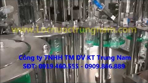 Máy Chiết Rót Chai Pet, Máy cấp nắp chai pet, máy rút màng co chai pet hơi nước