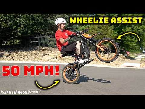 Load video: Isinwheel Monster Pro Mid-Drive Electric Dirt Bike (Full Send) Review! Wheelie Mode Activated!