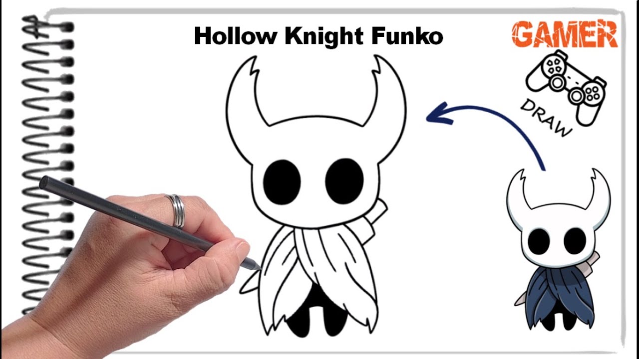 Como Desenhar o FUNKO POP Hollow Knight - How To Draw Hollow Knight Silksong FUNKO POP