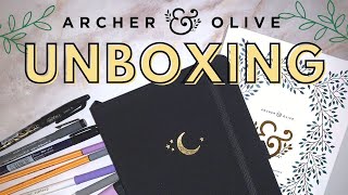 IM TOO EXCITED! | Archer & Olive Notebook Unboxing and Pen Test | 160GSM Bullet Journal 2021