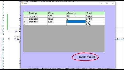 Calculate the Total Sum of a DataGridView Column in VB.net