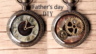 【父の日のプレゼント】懐中時計風キーリング