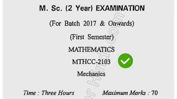 2018 Cdlu MSc Maths 1st Sem Mechanics Question Paper