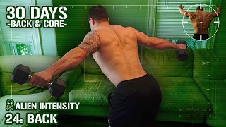 At Home Dumbbell Back Workout | 30 Days of Dumbbell Back Workouts At Home + Core Strength - Day 24