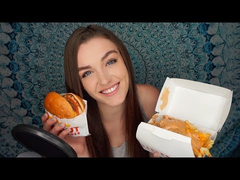 ASMR IN-N-OUT MUKBANG (EATING SOUNDS) Soft Spoken & Chewing