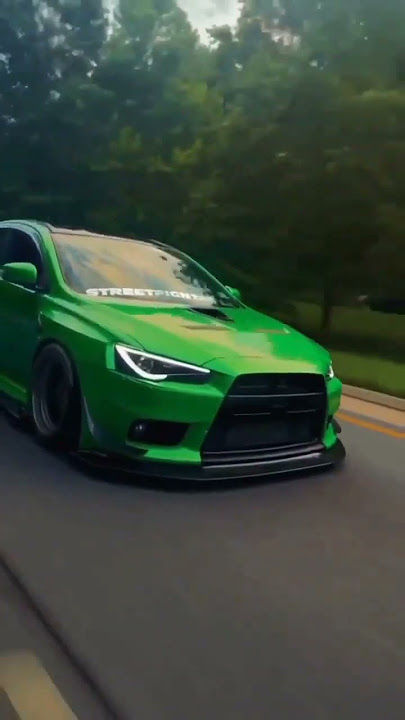 Mitsubishi lancer evolution x green colour #shorts #modified #lancer #indonesia