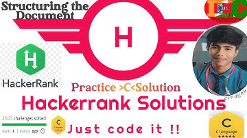 Hackerrank C Programming solutions.Structuring the Document#erraghu #hackerrank Last video C Hacke..