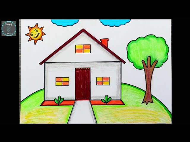 How To Draw 3D House - Step By Step Tutorial | Lessdraw