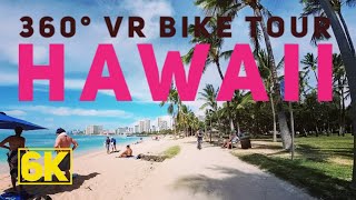 360° Virtual Bike Tour of HAWAII | 6K | WAIKIKI | HONOLULU | OAHU  VR Cycling for Exercise Bikes