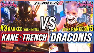 T8 🔥 Kane&Trench (#3 Ranked Yoshimitsu) vs Draconis (#5 Ranked Reina) 🔥 Tekken 8 High Level Gameplay