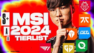 MSI 2024 TEAM TIER LIST - S TIER TO D TIER - CAEDREL