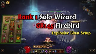 Diablo 3 Wizard Solo - Rank 1 - S31 - GR145 with Firebird set