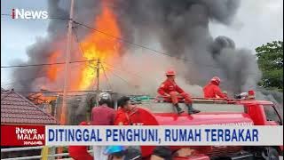 Ramai Ditonton Warga, Petugas Damkar Kesulitan Padamkan Api Kebakaran 6 Rumah #iNewsMalam 02/04