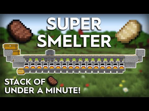 Minecraft Easiest Super Smelter Ever - Fully Automatic - Super Fast 1.16/1.15