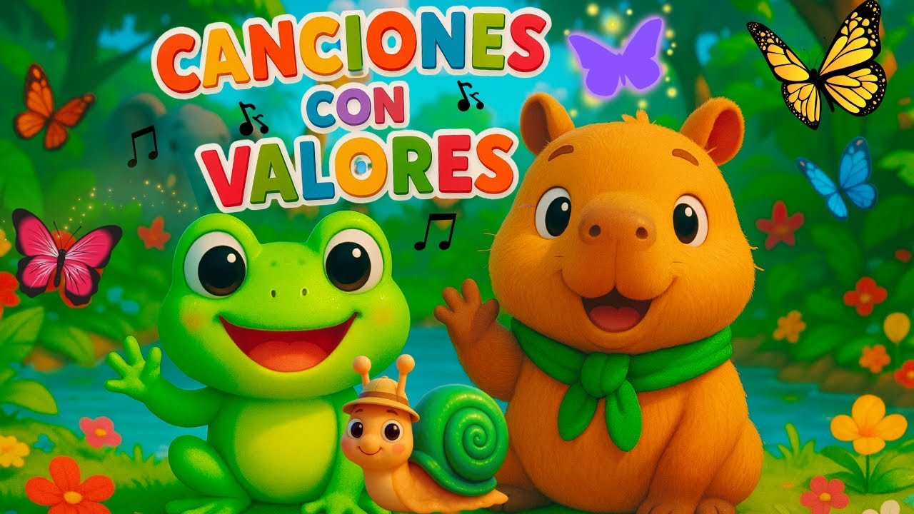 🐸🎶 ¡MEJORES CANCIONES INFANTILES CON VALORES! 💕 | Aprende Jugando con Música y Alegría 🎧✨Capibara