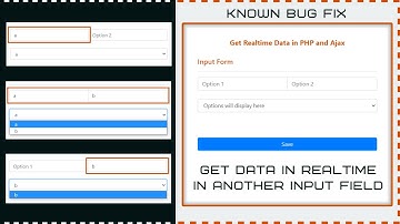 Get Realtime Dynamic Data into Input Field using PHP and Ajax | Dependent Select Option
