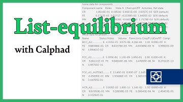 [Materials Square] A List of Equilibrium with Calphad module