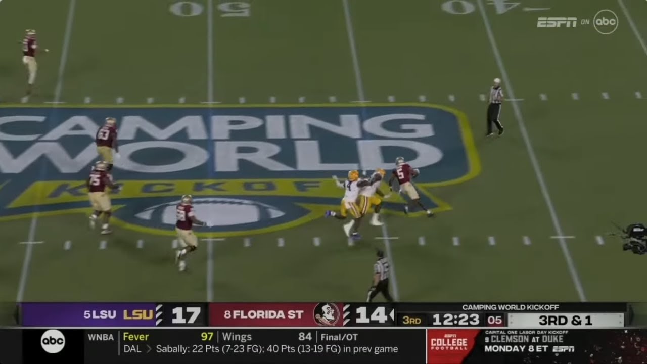 Florida State WILD double pass trick play vs LSU - YouTube