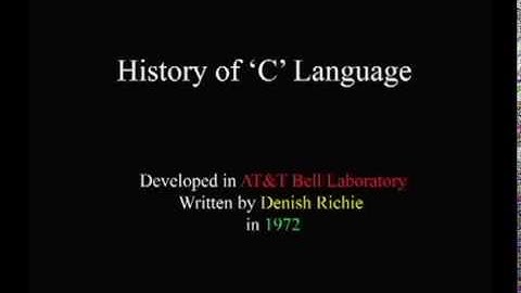 History of C