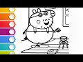 🥰😍how to draw dad peppa pig 🐷l peppa pig drawing l colorful❤💚💜 drawing l drawing for kids l drawing💕