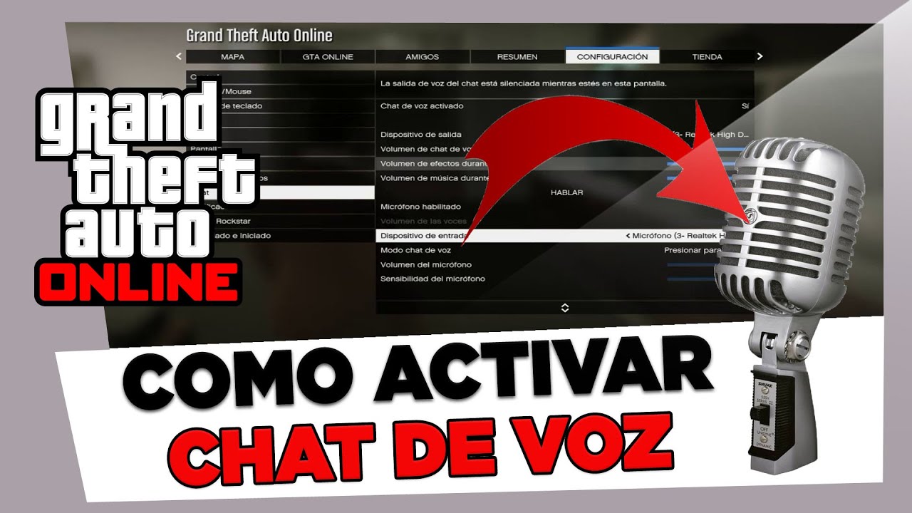 Como Activar y Configurar MICRÓFONO Para Chat de Voz en GTA 5 Online 2023 -  YouTube