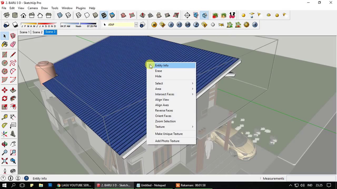 CARA MENGHITUNG LUASAN MENGGUNAKAN SKETCHUP