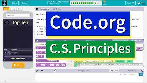 Code.org Lesson 3.11 A | Top 10 Songs | Lists Practice | Tutorial with Answers | Unit 5 C.S.P 2022