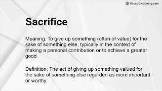 Sacrifice Meaning