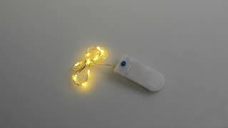 20 warm white micro LEDs with plays of light and batteries included video