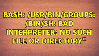 bash: /usr/bin/groups: /bin/sh: bad interpreter: No such file or directory Bash: /Usr/Bin/Groups: /Bin/Sh: Bad Interpreter: No Such File Or Directory