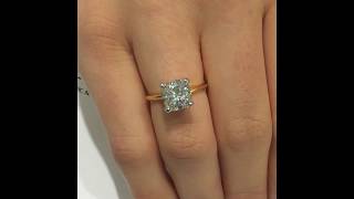 3.00 ct Cushion Diamond Engagement Ring in White and Yellow Gold