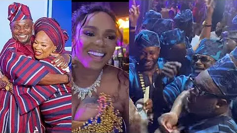 MOMENT FEMI ADEBAYO, IYABO OJO WITH AFRIMEK STORM TO KUNLE AFOD 50TH YEARS BIRTHDAY WITH GRAND STYLE