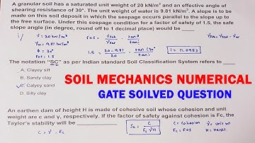 soil mechanics numerical | Soil Mechanics solved problem | GATE Civil Engineering solved problems