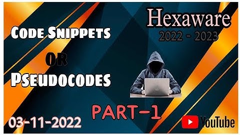 Pseudo codes Hexaware PART-1 | Hexaware Code snippets 2022-2023 | Placement code snippets