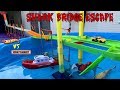 Hot Wheels shark bridge scape trap vs matchbox tournament race