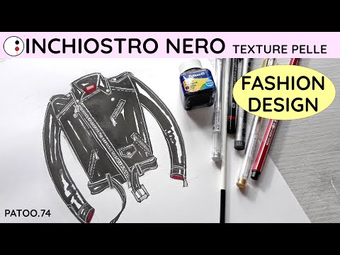 Fashion Design Disegnare Figurino con Inchiostro Nero | Patoo.74 | SUB : English Français edutubers