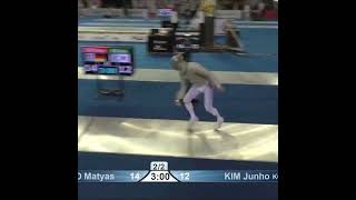 Dramatic leap by Kim Junho 🤺🇰🇷 #shorts #fencing