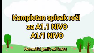 442 Reci Za A1 1 Nivo Kompletan Spisak Reci Za A1 Nivo 1 Deo