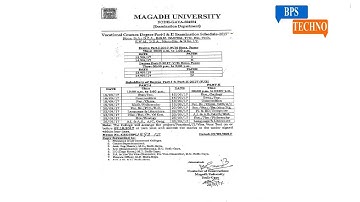 magadh university vocational part-I,II  examination programme