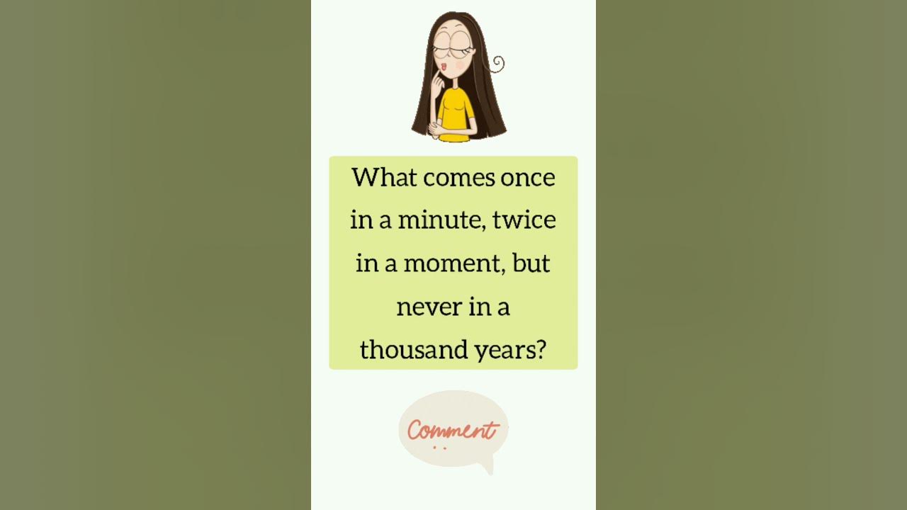 What comes once in a minute? | Riddles with answers #short - YouTube
