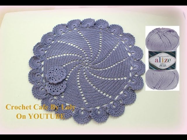 Crochet Cafe By Loly كروشيه مفرش دائري سهل جدا |قناة كروشيه كافيه class=