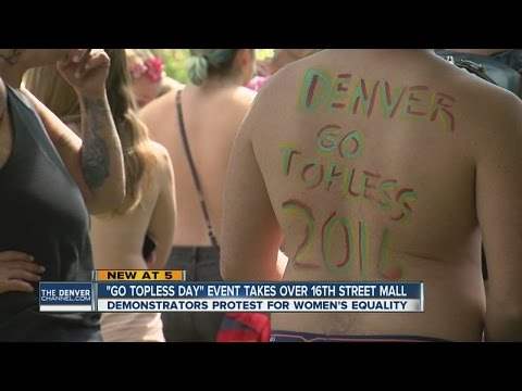 Go Topless Day: Hundreds protest for woman's right to go topless in public