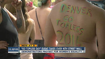 Go Topless Day: Hundreds protest for woman's right to go topless in public