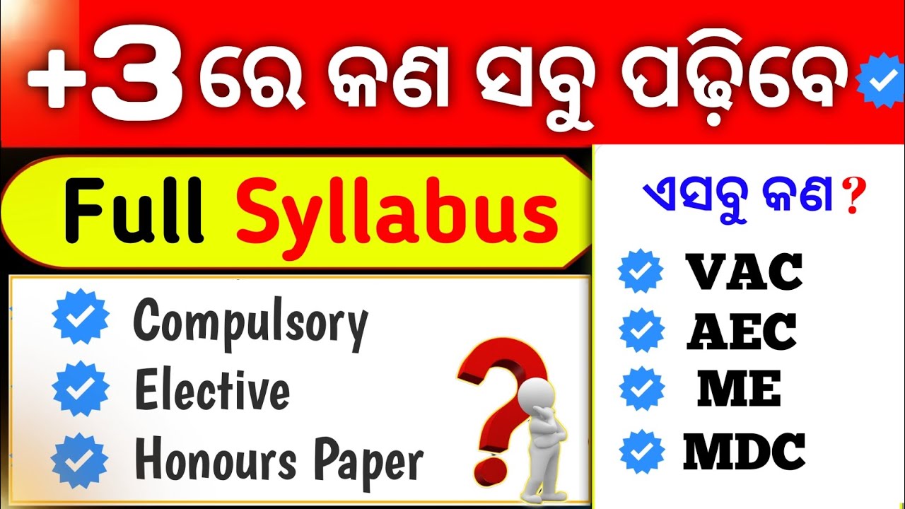 +3 1st Year Full Syllabus Detail //Board 2026 Degree (NEP 2020) //+3 ...